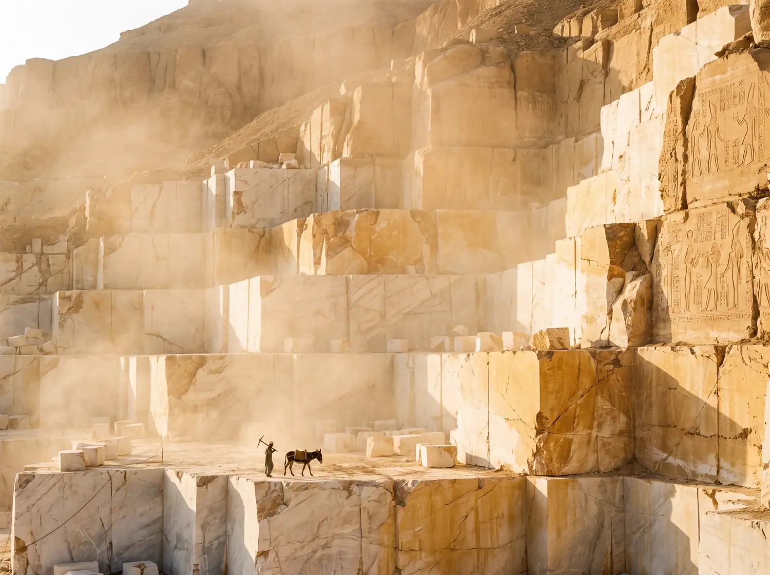 Marble quarry with colossal stone blocks