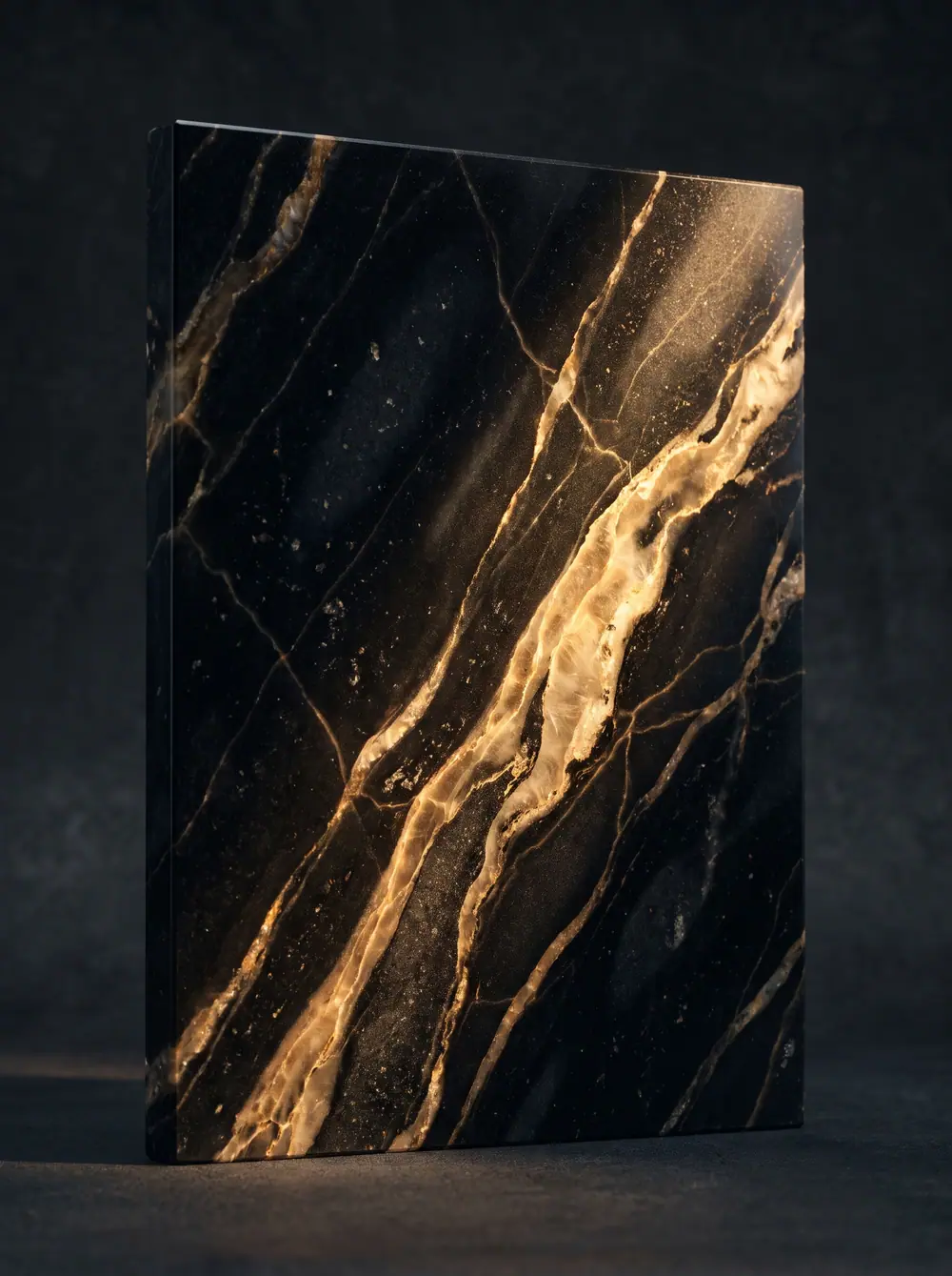 Nero Portoro black and gold marble slab